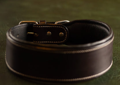 Leather Dog Collar Large Charcoal