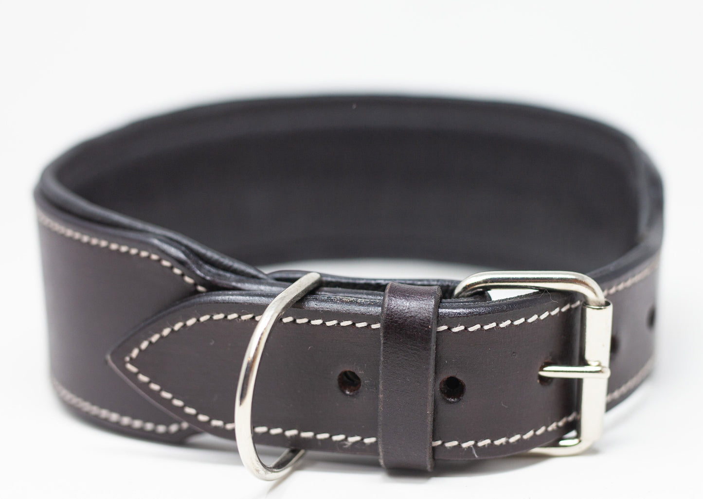 Chocolate Leather Dog Collar Large