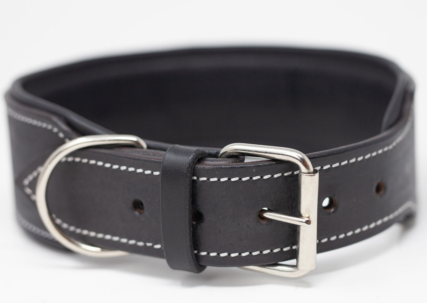 Leather Dog Collar Large Charcoal