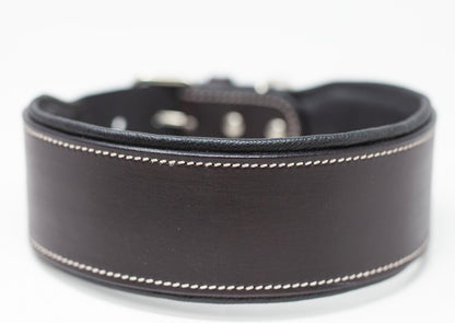 Chocolate Leather Dog Collar Large