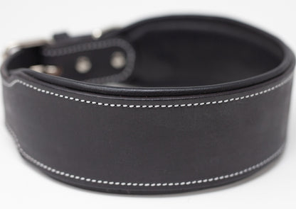 Leather Dog Collar Large Charcoal