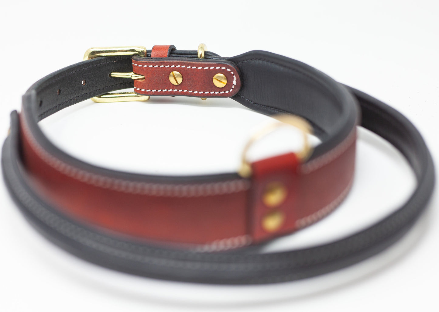 Red Leather Dog Collar Large