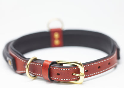 Red Leather Dog Collar Large