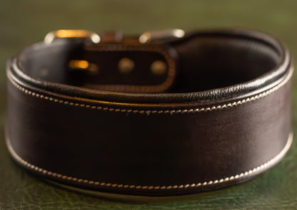 Chocolate Leather Dog Collar Large