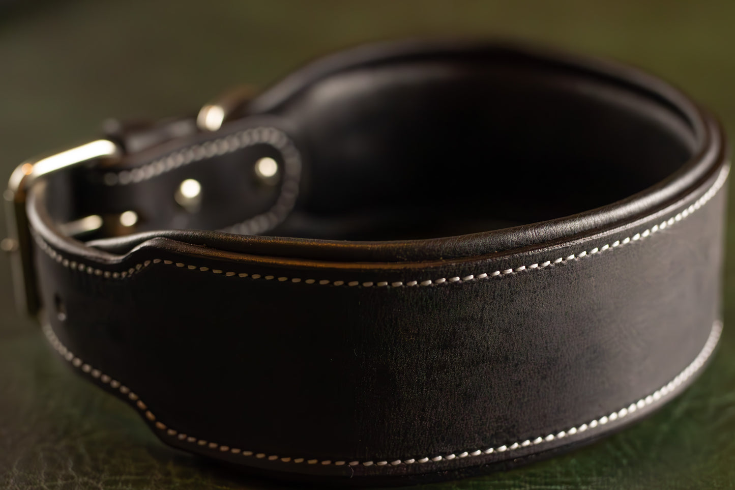 Leather Dog Collar Large Charcoal