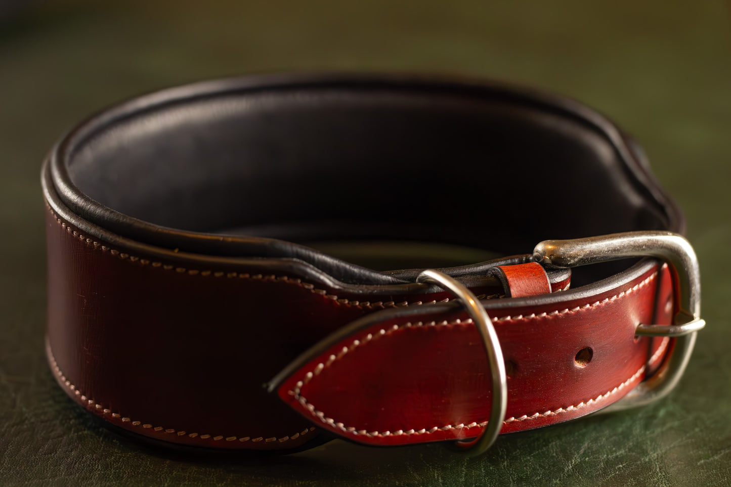 Red Thick Leather Dog Collar