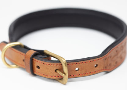 Dark Tan Leather Dog Collar