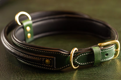 Large Green Leather Dog Collar