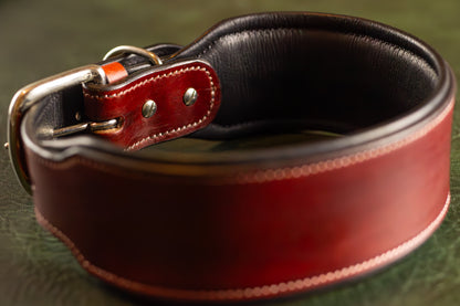 Red Thick Leather Dog Collar