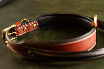 Red Leather Dog Collar Large