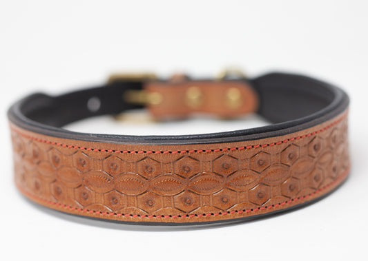 Dark Tan Leather Dog Collar