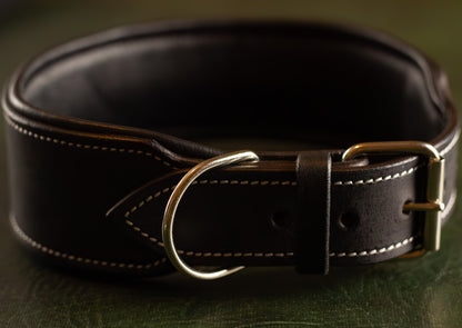 Leather Dog Collar Large Charcoal