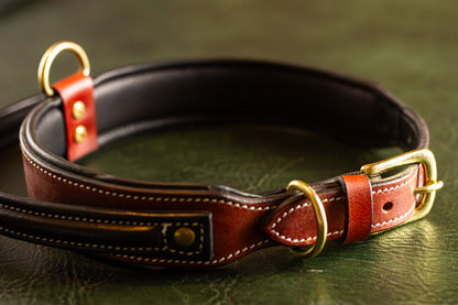 Red Leather Dog Collar Large