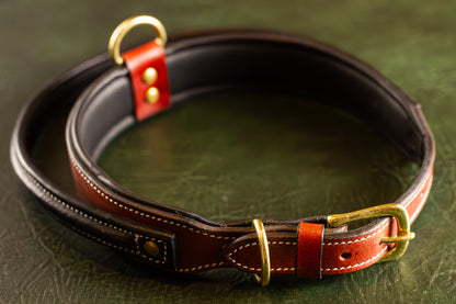 Red Leather Dog Collar Large