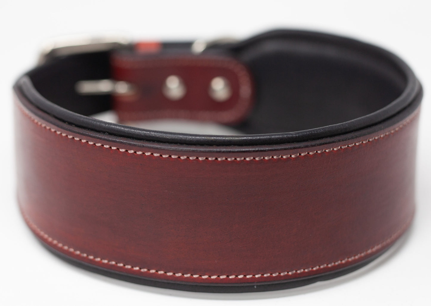 Red Thick Leather Dog Collar